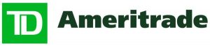 The image shows the TD Ameritrade logo with "TD" in a green box and "Ameritrade" in dark green text, representing the reputable institutional financial service provider.