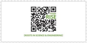 A QR code with green text promotes the RISE Scholarship Program.