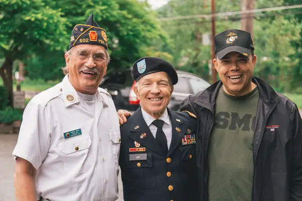 retired soldiers smiling 